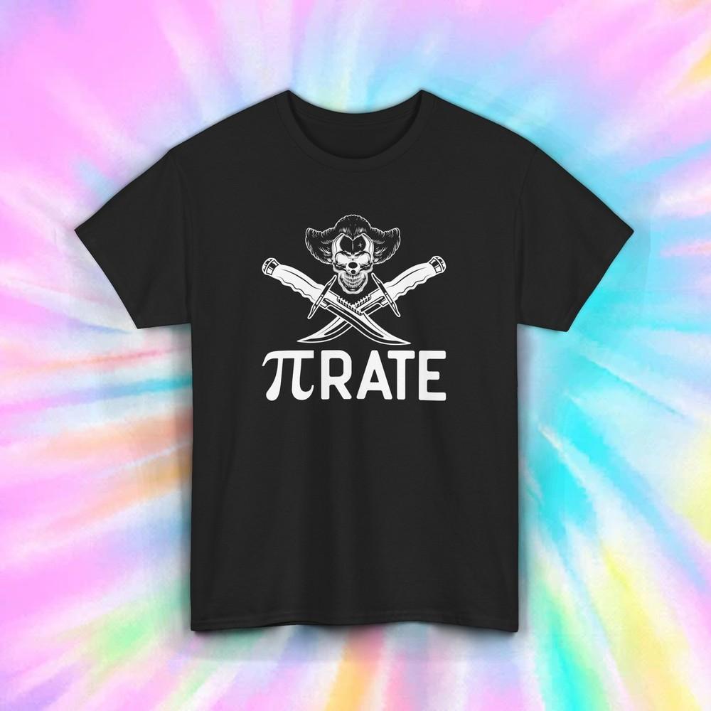 Pi-rate T-Shirt | Funny Math Pirate Skull Graphic Tee | S-5XL