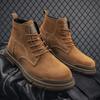 Мода Мода Мужская Повседневная Кожаная Обувь с Высоким Голенищем Досуг Прогулка Мужские Ботильоны Нескользящие Мужские Мотоботы Ручной Работы Мужские Байкерские Боты