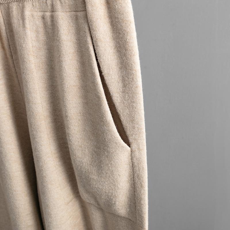 Свитер с воротником-поло, костюмы для женщин, осенне-зимний свободный вязаный комплект из двух предметов