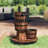 vidaXL Gartenbrunnen Mit Rollen Und Pumpe 55x55x80 Cm Massivholz Tanne