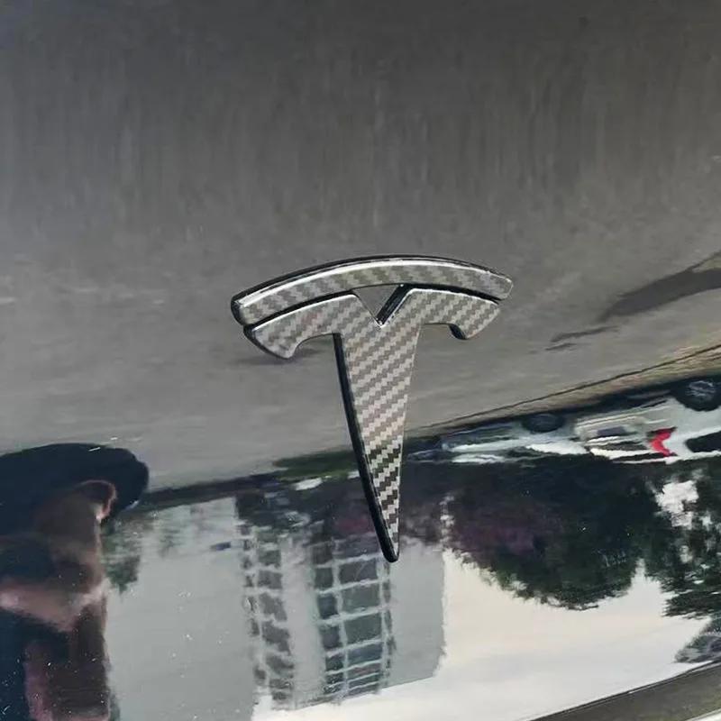 ДЛЯ Tesla Model 3 Model Y ABS Накладка-наклейка на автомобиль Крышка переднего капота Эмблема Рулевое колесо Задний значок багажника Модифицированное украшение