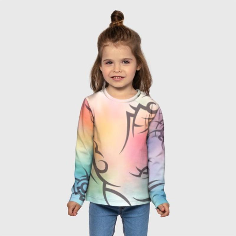 Детские мультяшные футболки с принтом кота, красочные, милые, для мальчиков, с длинным рукавом, модный, мягкий, удобный топ