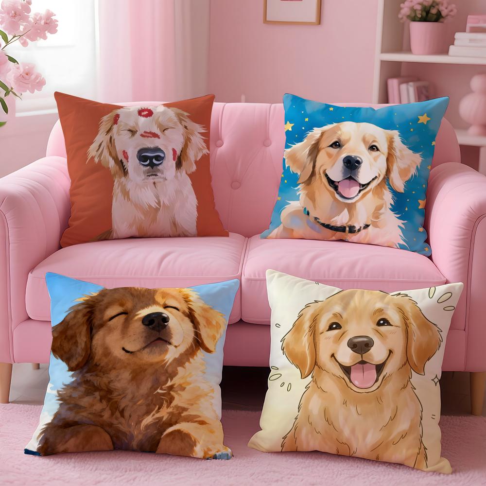 NICE CUTE Samoyed dog Cushion Cover Pillow Case Soft Friendly Fabric Concealed Zipper