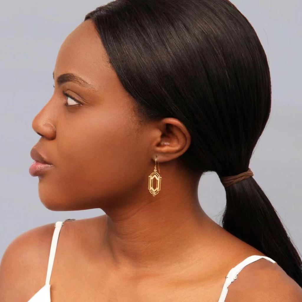 Британские филигранные серьги-окна с цветами: Женский элегантный латунный роскошный в придворном стиле