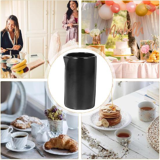 STOBAZA Ceramic Creamer Pitcher for Milk and Latte Multi-use Ceramic Milk Container for Coffee Dipping Stylish Creamer Jug for Home and Kitchen