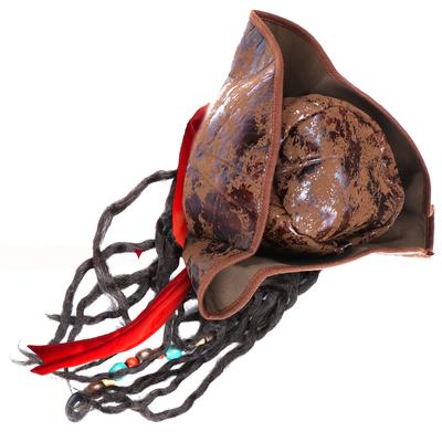 Пиратская шляпа с дредами Карибская пиратская шляпа Карибский пиратский костюм Пират