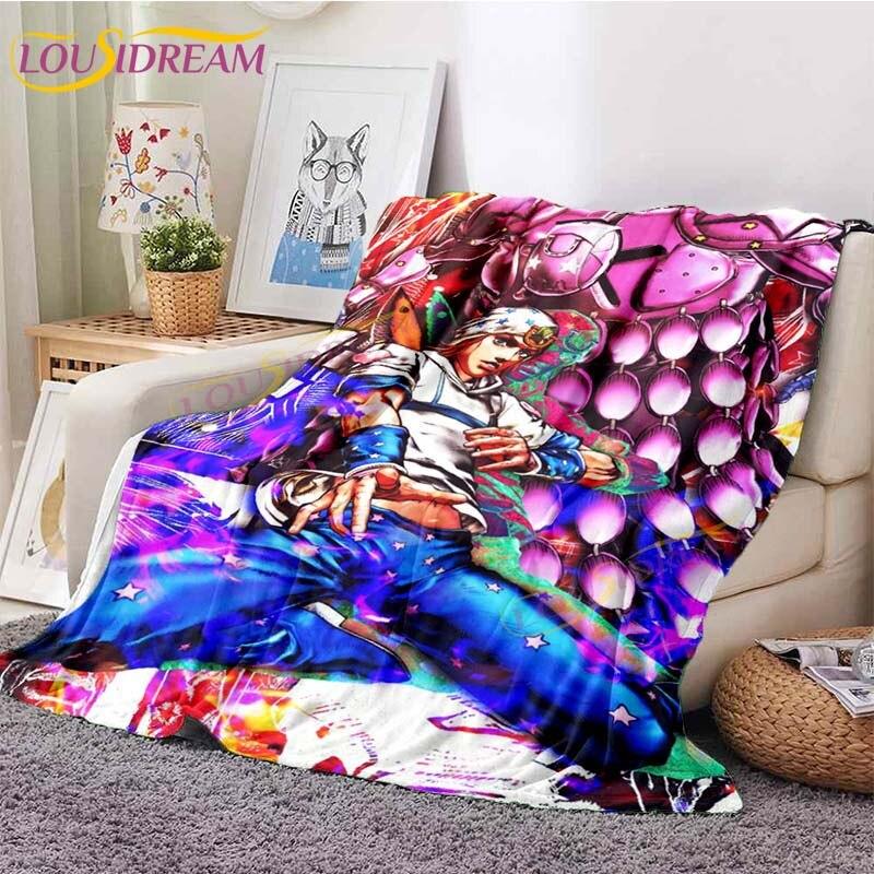 Одеяла с невероятными приключениями Джоджо, одеяла с принтом в стиле аниме, фланелевые пледы «ДжоДжо против Цезаря» для домашнего дивана, одеяла для спальни