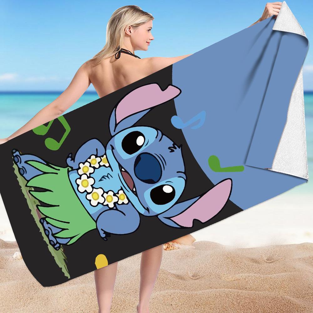 Stitch Zai Animation Beach Towel Microfiber Double-Sided Fleece Beach Towel Bath Towel Variety Square Towel Beach Towel