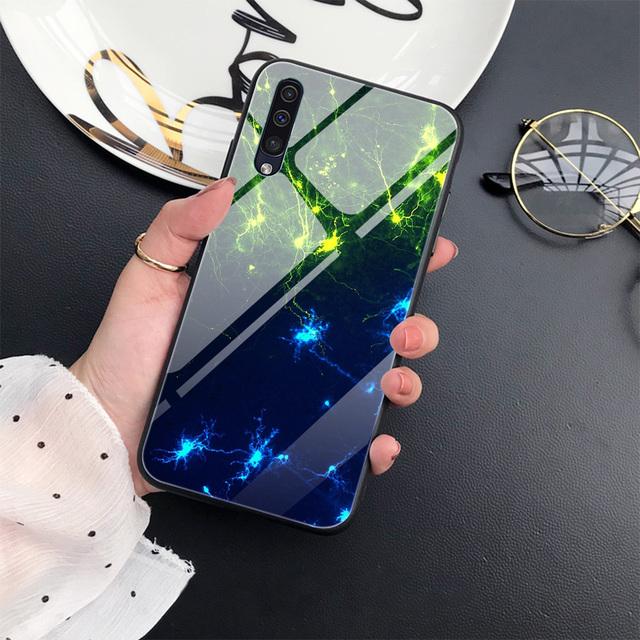 Background Marble Case For Samsung Galaxy A52 A70 A71 A73 A53 A13 5g A03 A72 A22 A21s A03 Core A42 Tempered Glass Capinha Cover