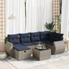 VidaXL Garden Lounge Set with Cushions 7 Pcs Grey Braided Resin 3325597