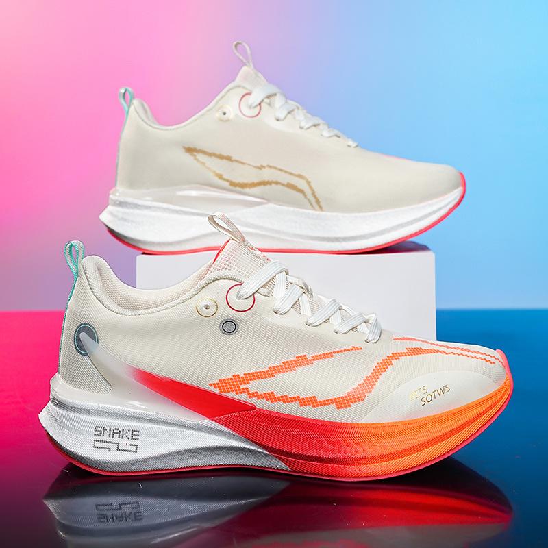 Подростковые ультралегкие сетчатые дышащие кроссовки для бега с настоящей взрывной карбоновой подошвой, универсальные студенческие повседневные спортивные кроссовки для бега трусцой, тренд