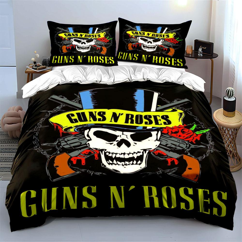 Skull, roses, guns pattern. Bedding sets Duvet cover sets Duvet covers Pillowcases(1 * Duvet Cover 2 * Pillowcases without duvet insert)