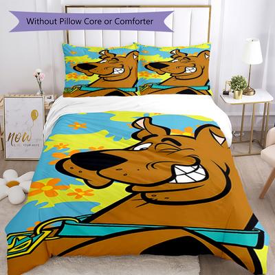 3 шт. Комплект постельного белья Scooby-Doo Пододеяльник на молнии Включает 1 пододеяльник и 2 наволочки, Мягкий и удобный для всех сезонов.