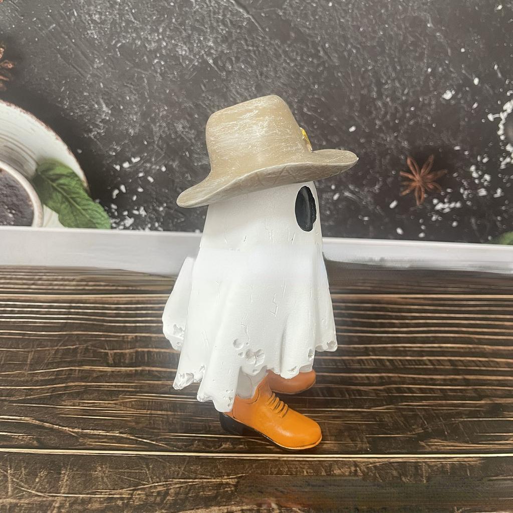 Статуя призрака ковбоя из смолы, украшение на Хэллоуин, украшение для домашнего рабочего стола, небольшой орнамент, материал из смолы