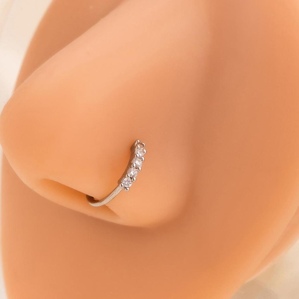 Кольцо для носа в виде листьев и цветов европейского и американского происхождения с бриллиантовой инкрустацией — элегантное, креативное, не требующее пирсинга.