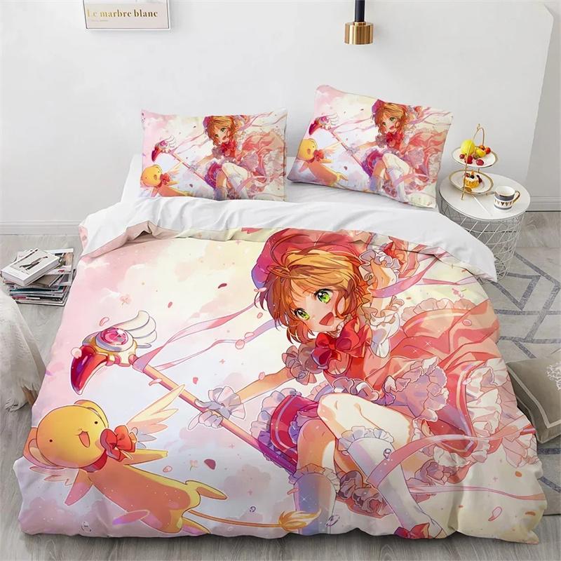 Постельный комплект Cardcaptor Sakura, Пододеяльник Одеяло Комплект для кровати Наволочка, Размер Кинг Квин Твин для мальчиков девочек взрослых