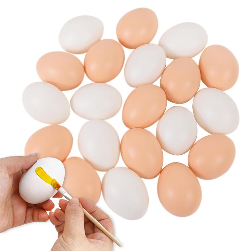 10/20pcs Simulation Plastic Egg DIY Painting Craft Easter Party Home Decoration Farm Nest Eggs Children Educational Toy Gift