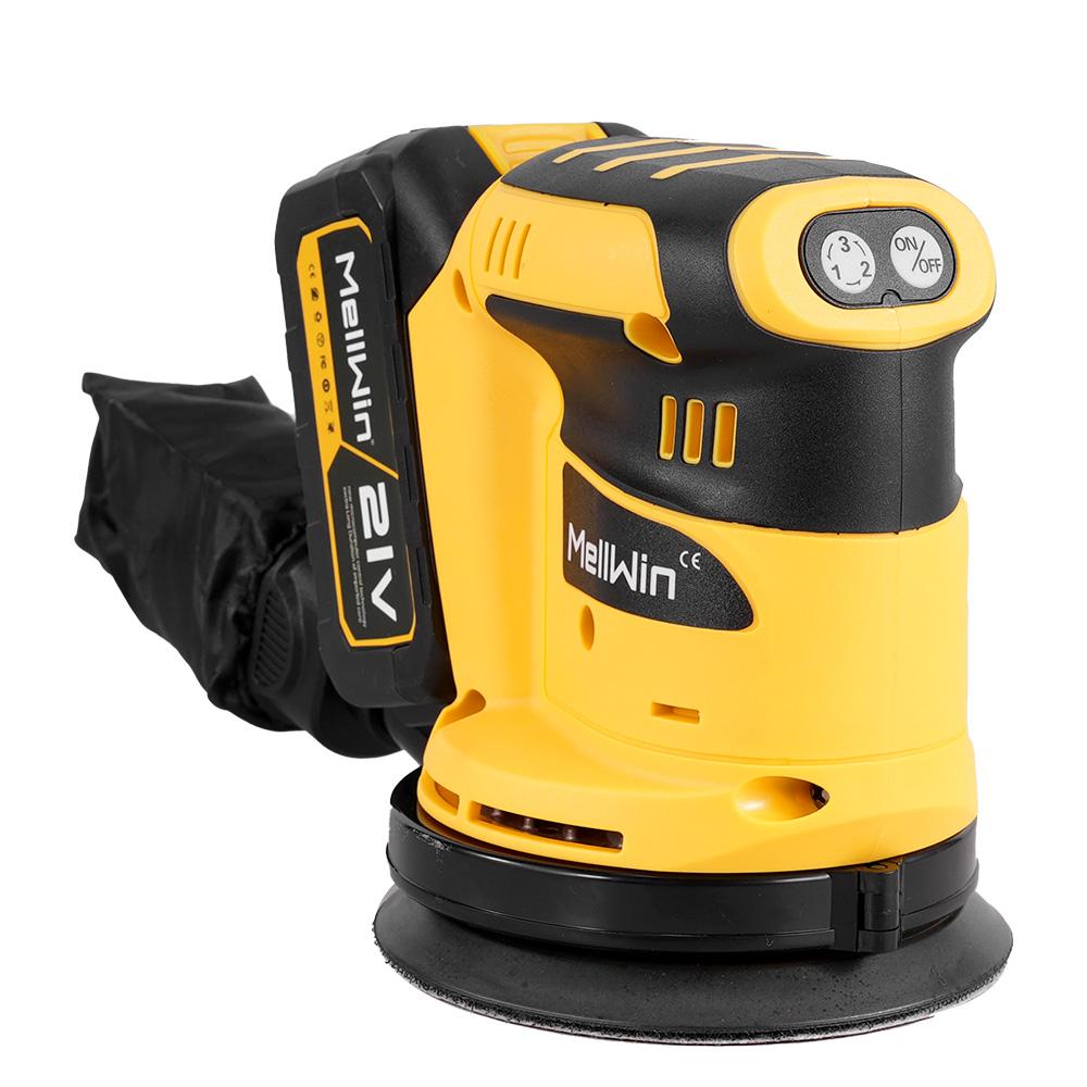MELLWIN Аккумуляторная электрическая шлифмашина 3-ступенчатая регулируемая орбитальная шлифовальная полировальная машина деревообрабатывающий инструмент для аккумулятора Makita 18V штырь
