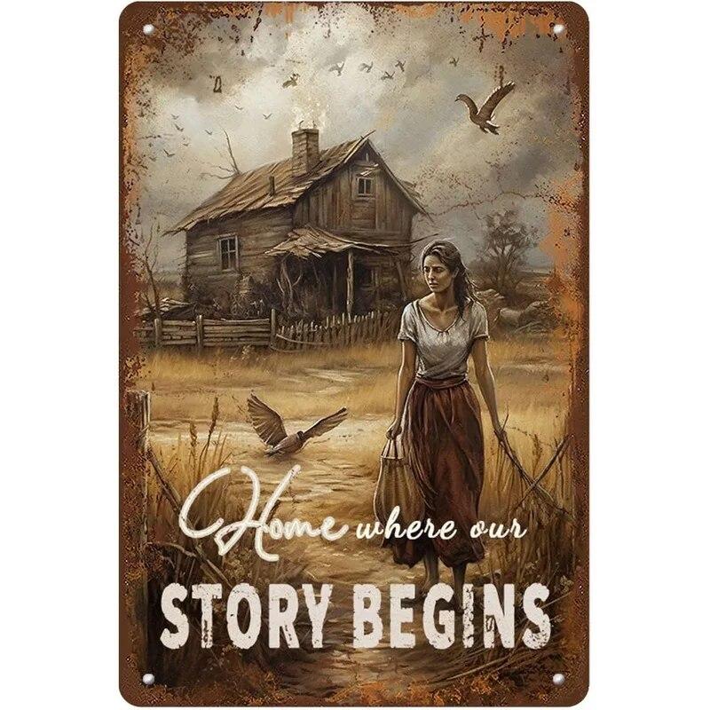 Retro Horse Make Me Happy Metal Tin Signs Vintage Posters for Garage Game Room Bar Man Cave Cafe Office Home Wall Decor Gift