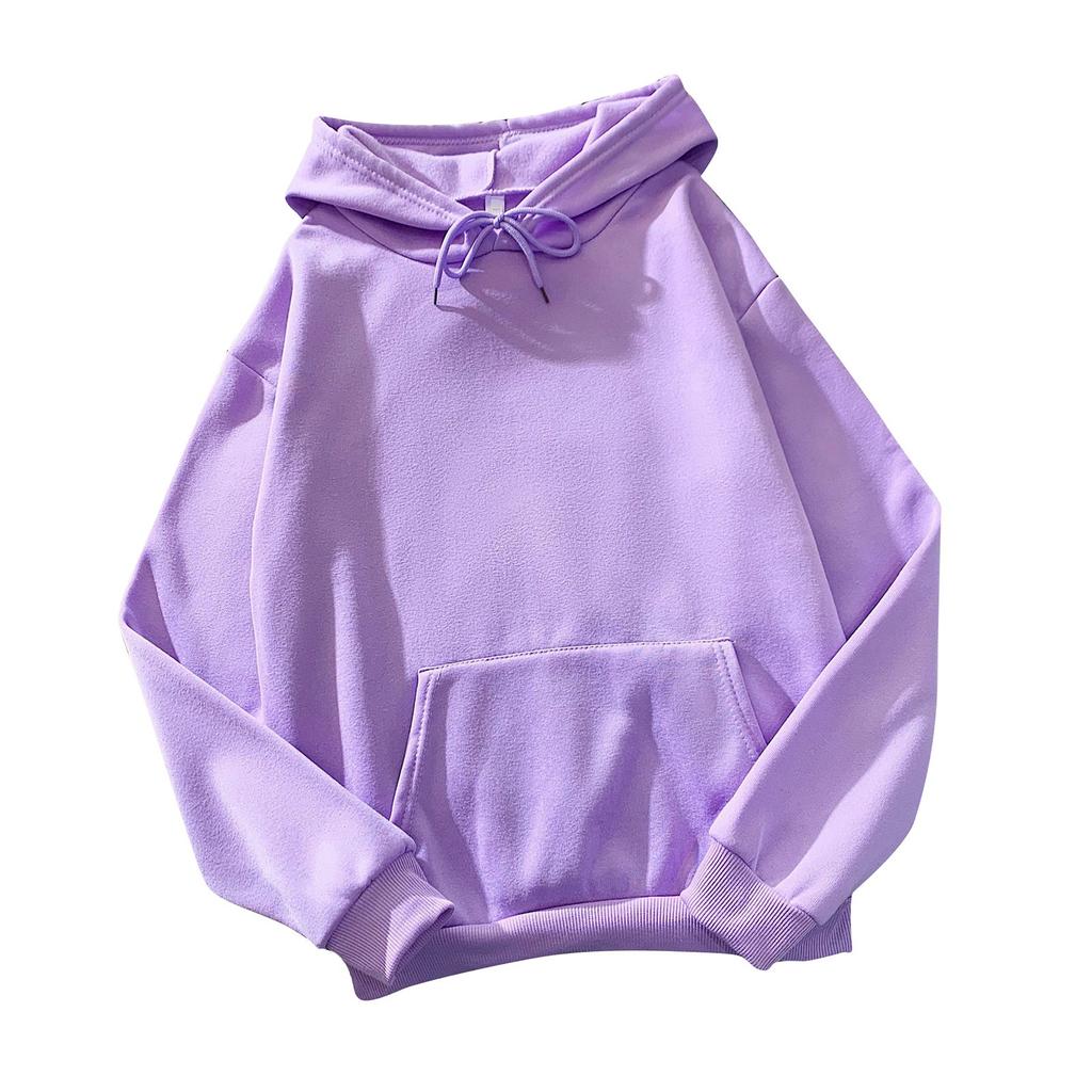 Women's Fashion Casual Solid Color Hooded Sweatshirt Loose Sports Tops Pullover