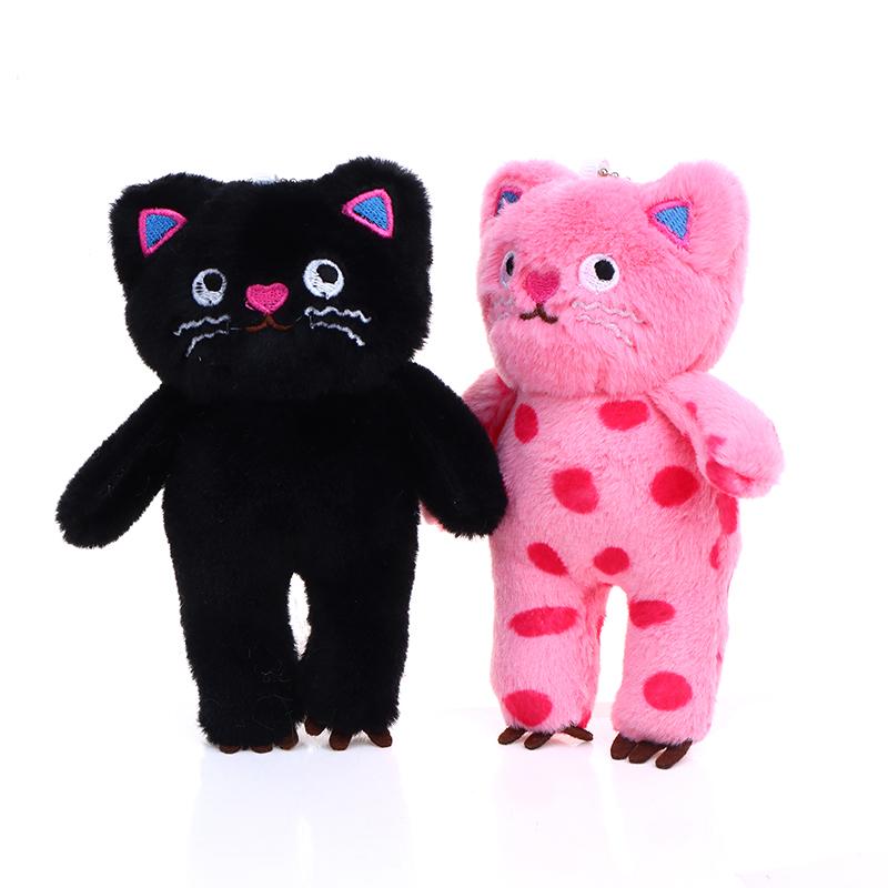 Cute Cat Keychain Plush Doll Toys Pendant Cartoon Little Black Cat Kitten Keyring Pendant Backpack Charms Bag Decor Child Gifts