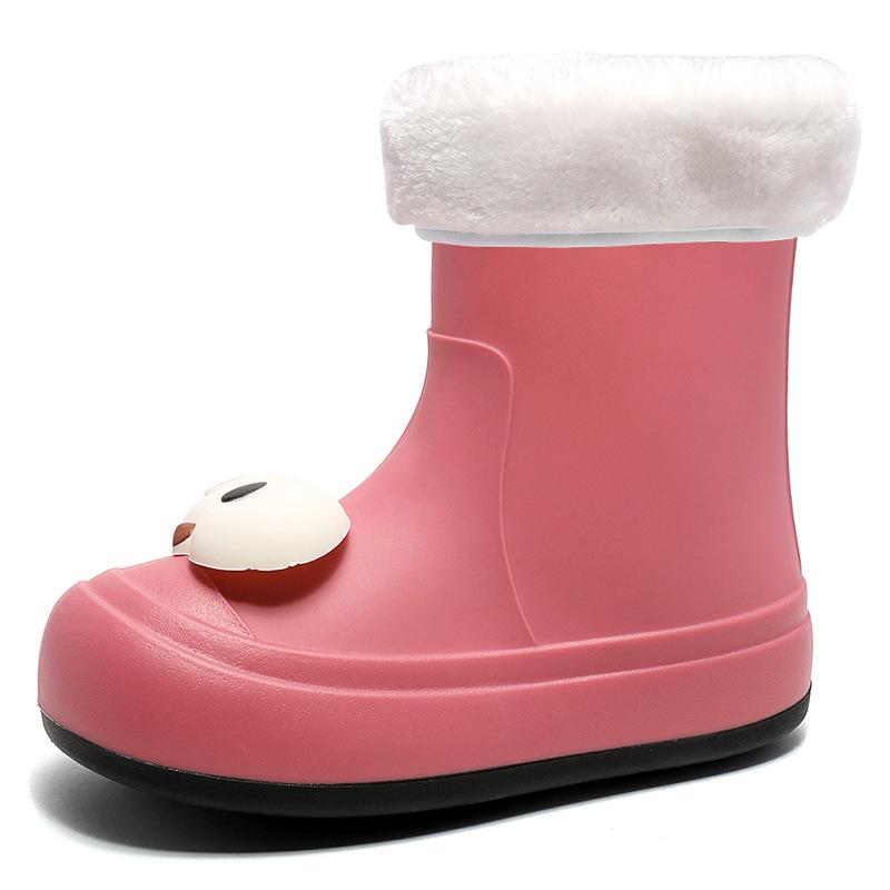 Стильные и симпатичные женские резиновые сапоги средней высоты, резиновые сапоги с рисунком, резиновые сапоги средней высоты, теплые и водонепроницаемые ботинки для взрослых, всесезонная рабочая обувь