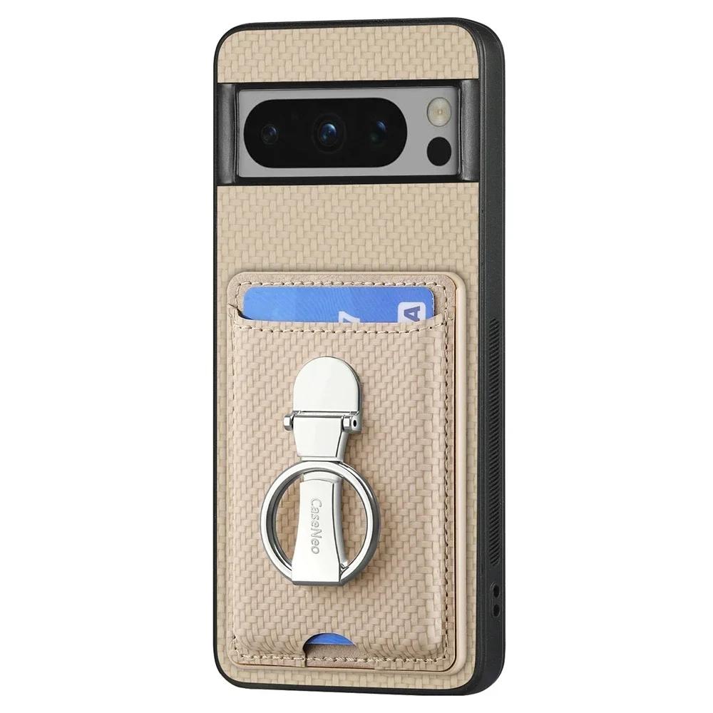 Для Google Pixel 9 Pro XL Магнитный чехол-подставка с кольцом для Google Pixel 8A 7 6 Pro Кожаный защитный чехол-кошелек с отделением для карт