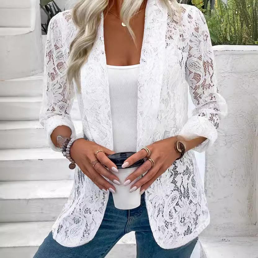 Solid Color Lace Shirt Jackets - European & American Spring/Summer Collection