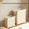 Cotton Linen Japanese Clothes Hamper Foldable Dirty Clothes Organizer Laundry Basket  Closet