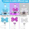 6pcs Sparkling Diamond Bow Straw Topper Reusable Straw Cover Cap for Stanley Cup Straw Decor