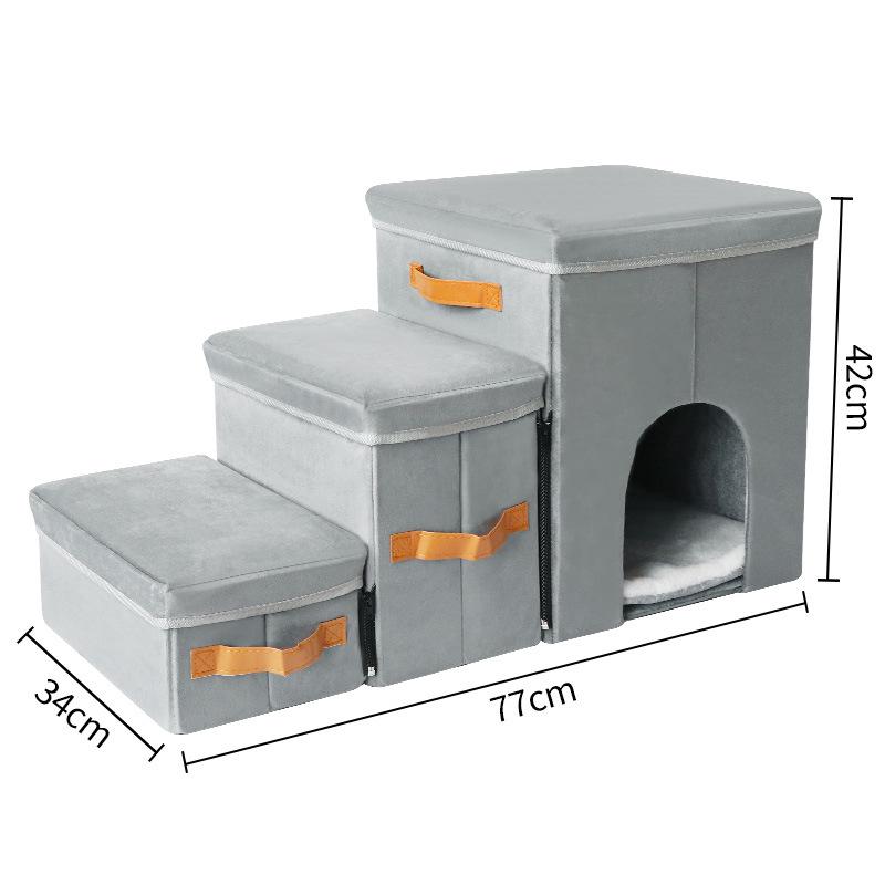 Складной трехслойный ящик для хранения Ступеньки для собак с гнездом для маленьких питомцев