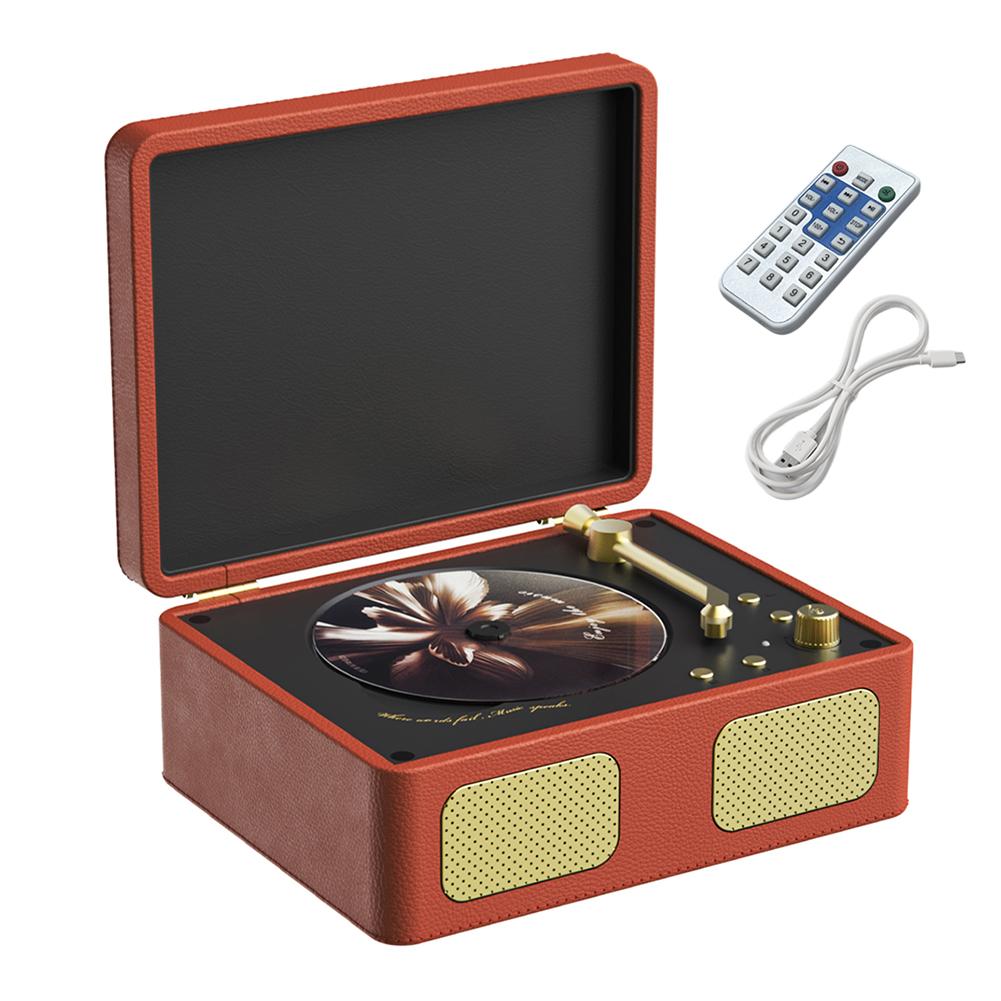 Ретро CD-плеер 3,5 мм AUX Bluetooth-совместимый 5.4 Портативный CD-плеер с пультом дистанционного управления Настольный CD-плеер для меломана