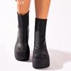 Women Platform Ankle Boots High Heels Leather Fashion Shoes Woman 2025 Trend Chelsea Boots Winter New Motorcycle Mujer Botas