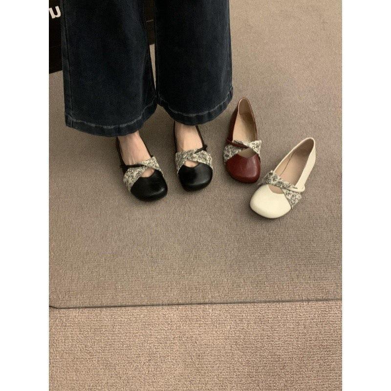 Французские туфли-балетки с круглым носком и плоским дном, женские, новинка 2024 года, французские туфли Doudou для легкого вечернего ветра
