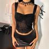 Women's Sexy Hottie Spider Web Mesh See Through Slim Sleeveless Tank Top