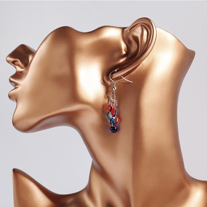 Стеклянные ожерелья, серьги для женщин, нерегулярное ожерелье с подвеской, модные ювелирные изделия для вечеринок