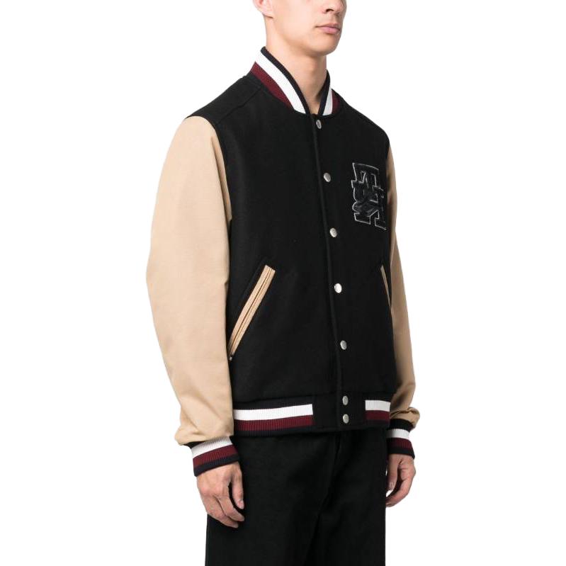 Tommy Hilfiger Loose Fit Letter Embroidery Single-Breasted Long Sleeve Baseball Jacket Men jackets Black MW0MW31165-BDS