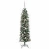 Artificial Slim Christmas Tree in Green and White 150 cm