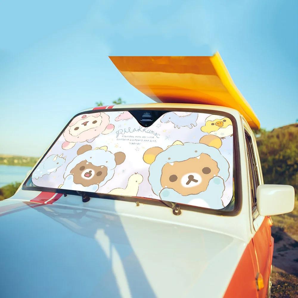 Автомобильная солнцезащитная шторка Rilakkuma - Милая защита лобового стекла от солнца