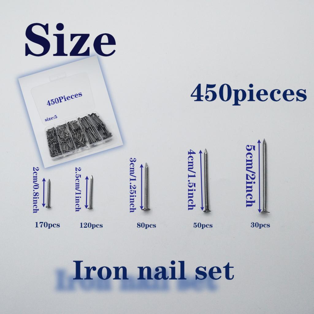 220/230/450 шт. Бытовые железные гвозди, гвозди для стеновых панелей, гвозди для деревообработки, железные металлические гвозди
