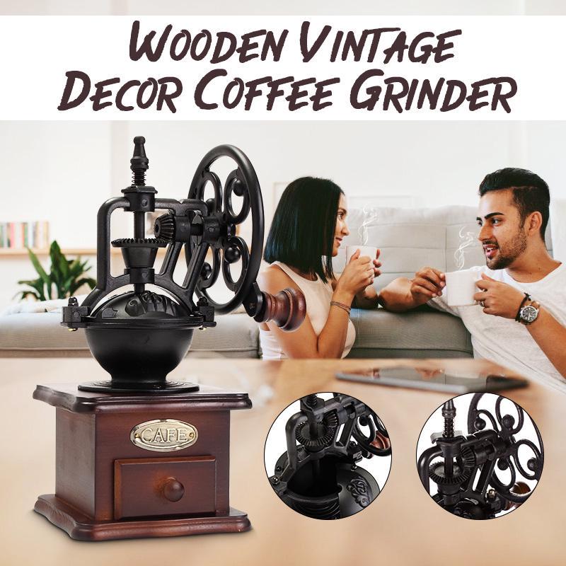 Ferris Wheel Design Vintage Manual Coffee Grinder With Ceramic Movement Retro Wooden Coffee Mill