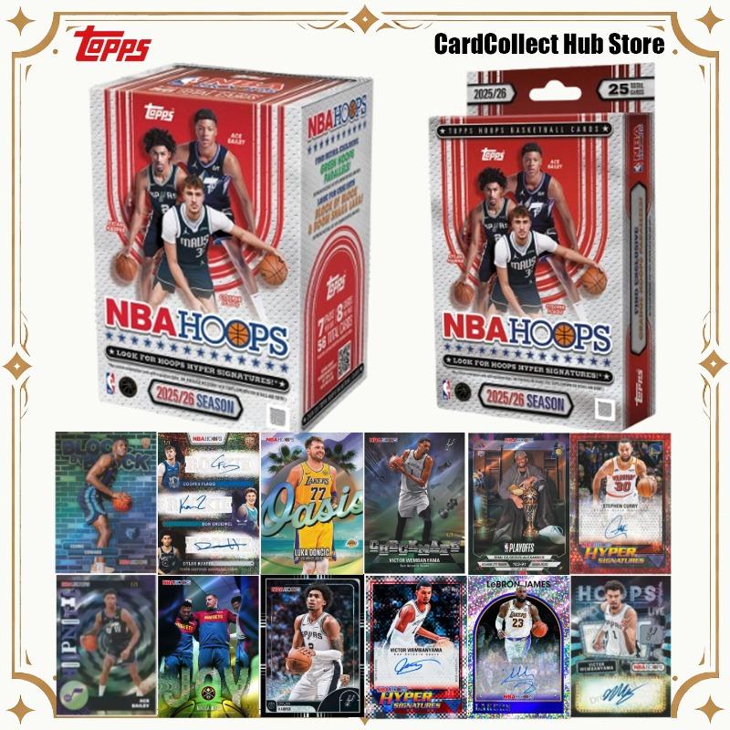 2526 Topps Hoops Официальные коллекционные карточки NBA Wembanyama Luka LeBron Звездные коллекционные карточки для фанатов баскетбола Подарок