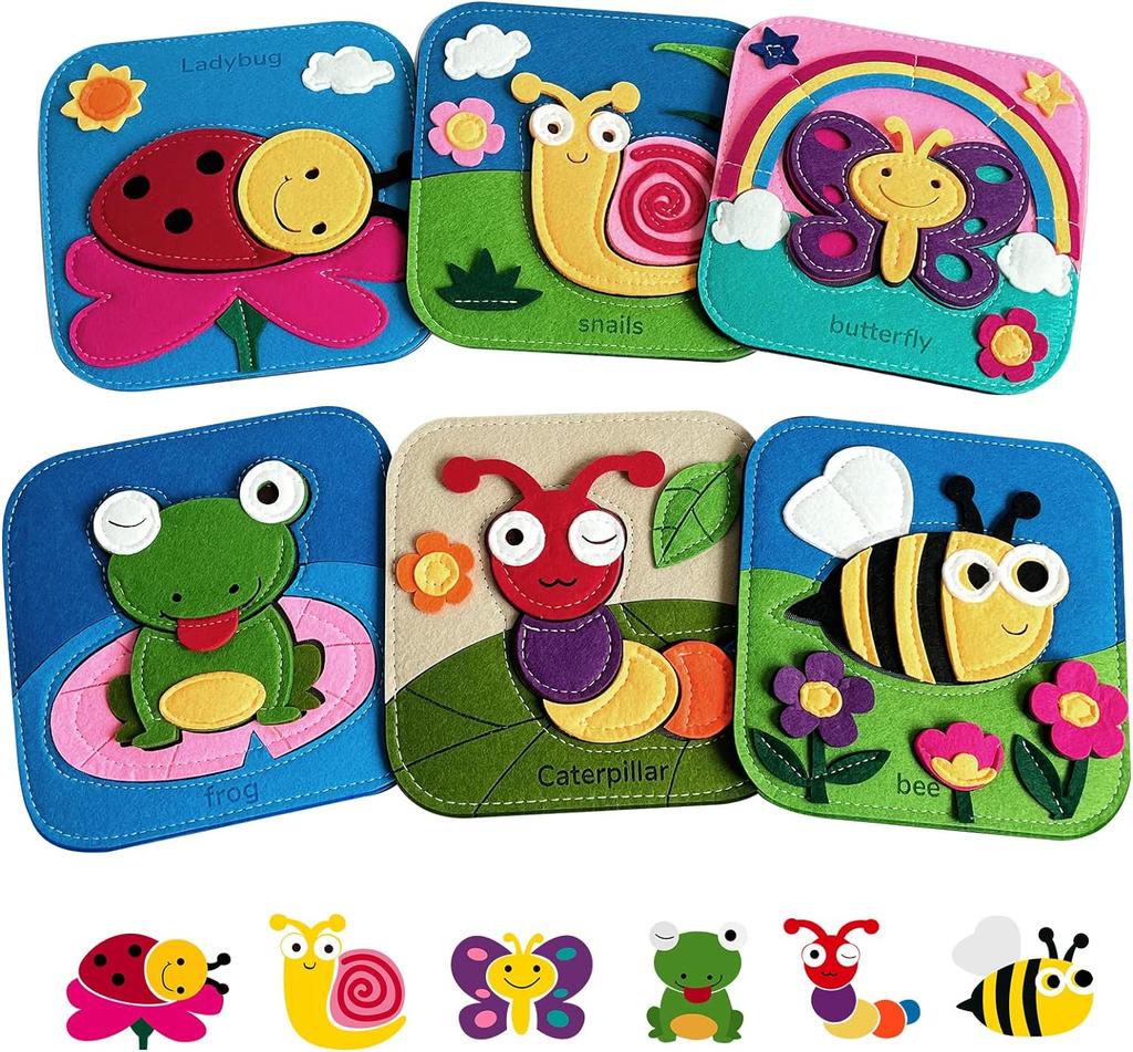 Todders Montessori Busy Book, Baby Activity Sensory Board, Fine Motor Skills Quiet Book, Car Travel Binder, Autism Toy For Kids