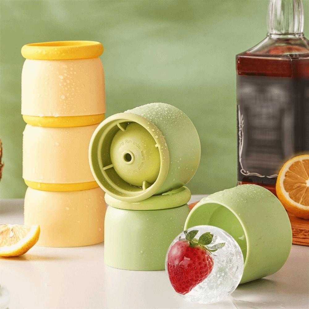 2PCS Food Grade Silicone 6CM Ice Ball Mold Leak Proof Easy Demolding Single-cell Ice Ball Mold DIY Stackable Ice Sphere Maker