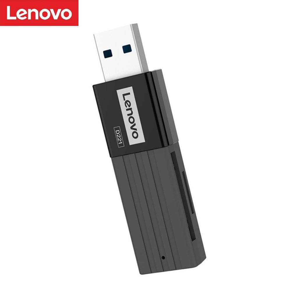 Lenovo D221 Устройство чтения карт памяти TF USB2.0 Двухслотовый адаптер для ПК Устройство чтения карт памяти