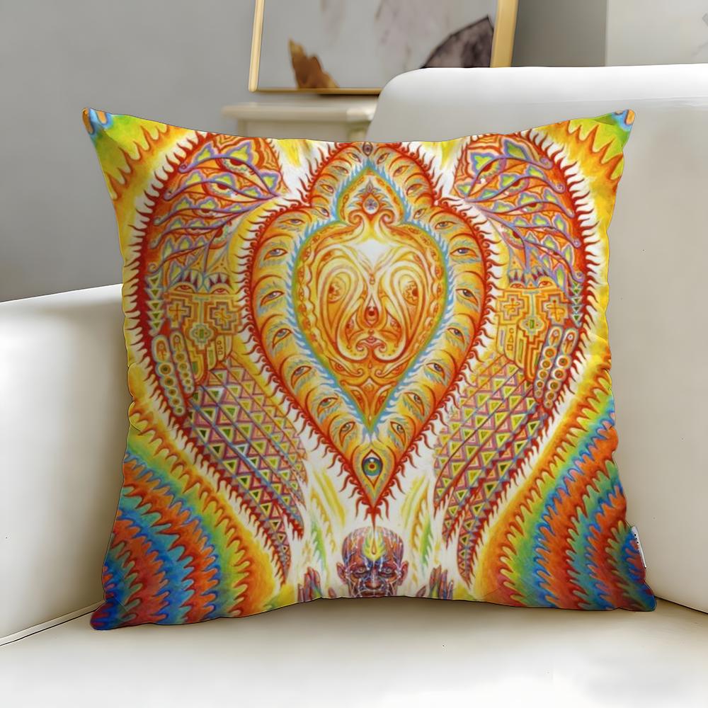 classic artist Alex Grey Cushion Cover Soft EasyWash Pillow Case Versatile for Couch Bed Travel and Office