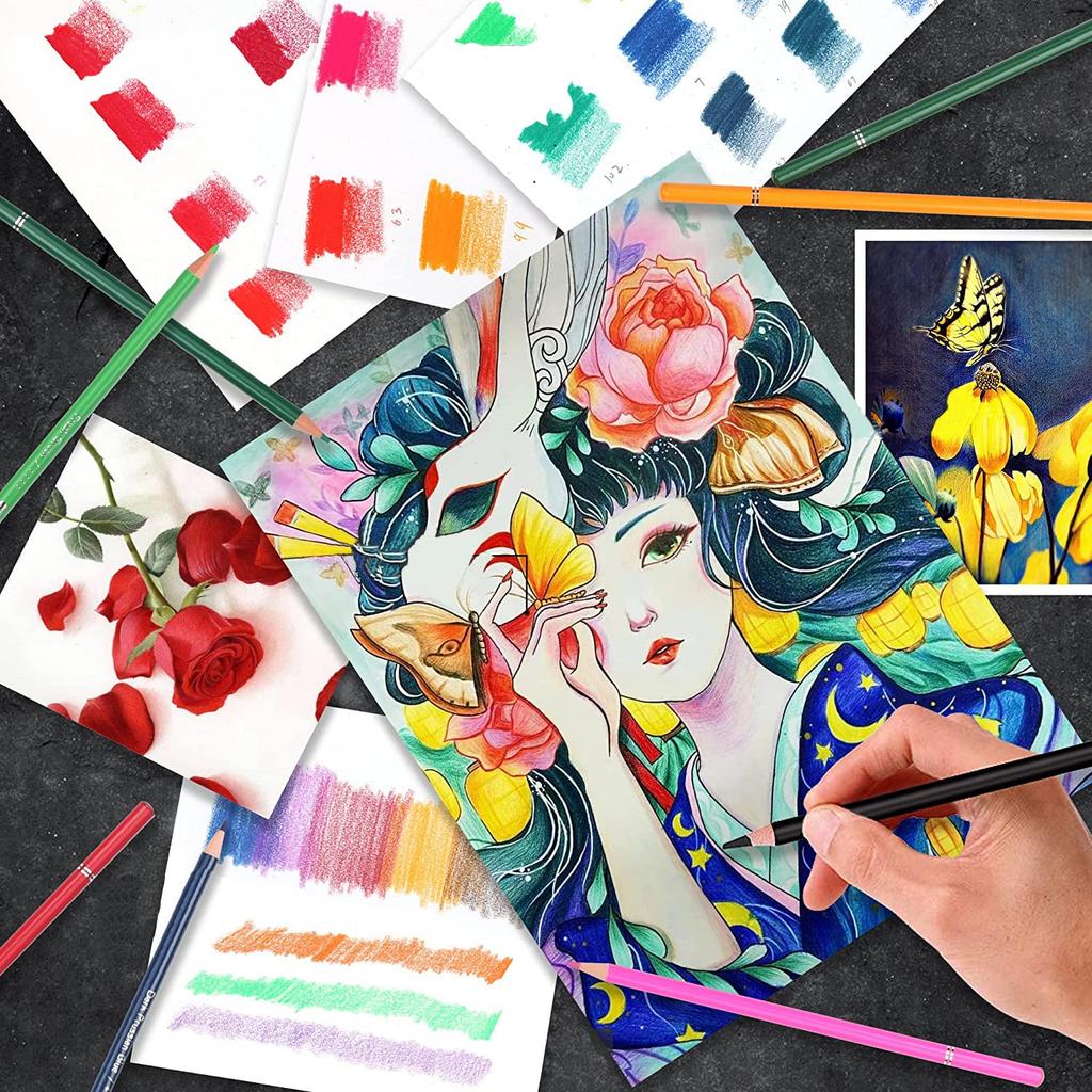 Ccfoud Colored 180 цветов, цветной профессиональный мягкий стержень, идеально подходит для раскрашивания и рисования, карандаши для художников, набор, на масляной основе