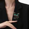 Брошь Кошка с зелеными глазами Брошь Универсальный Животное Металлический значок Модный Одежда Сумка Аксессуары для шарфа Броши Булавка
