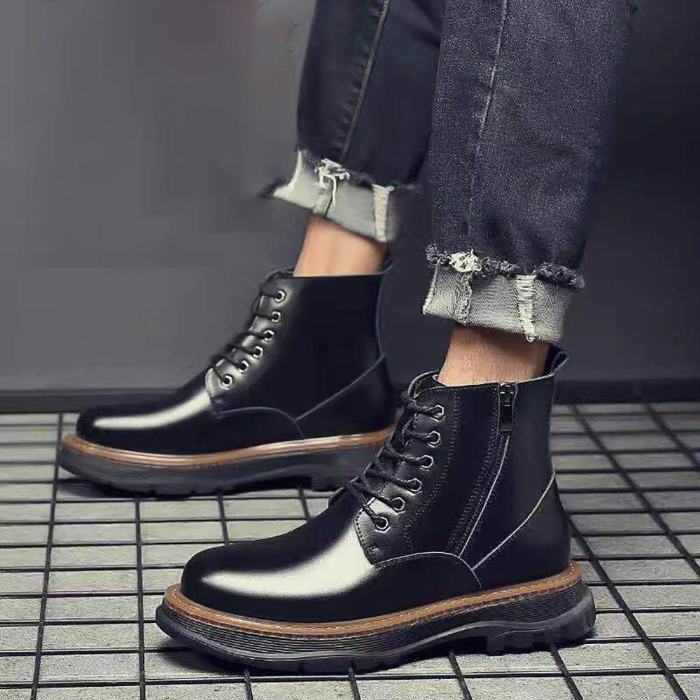 Мужские мотоциклетные ботинки Мартин из натуральной кожи для мужчин, уличная одежда, винтажные повседневные боты из коровьей кожи, уличная инструментальная пустынная обувь