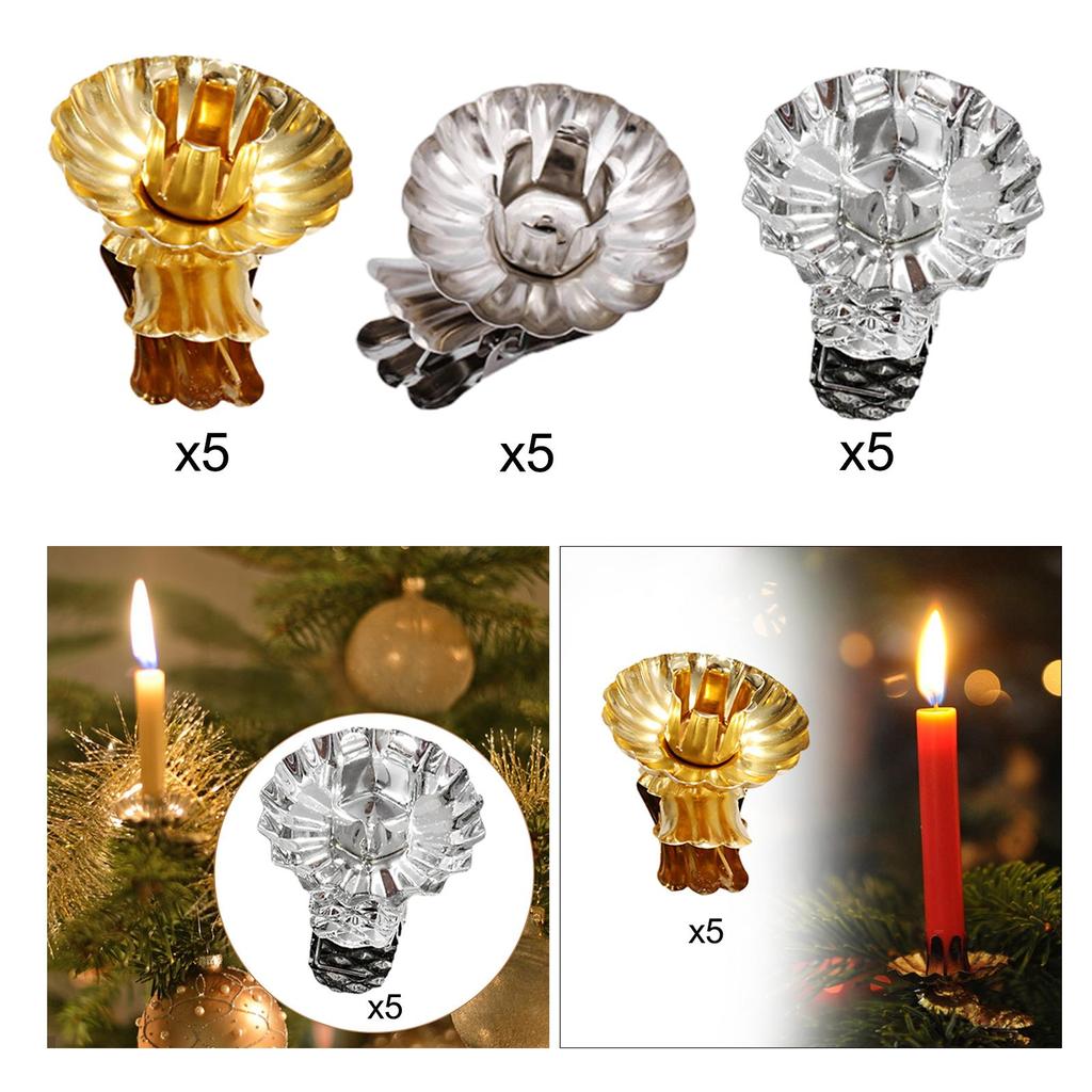 5x Зажимы для свечей Церкви Легко Защелкиваются Зажимы для свечей на елку для юбилеев Праздничные принадлежности День рождения Свадебное украшение